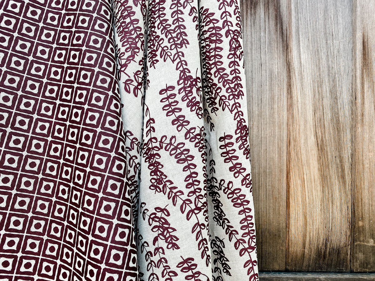 Cushion — Hale & Antoinette Ruby on Oatmeal