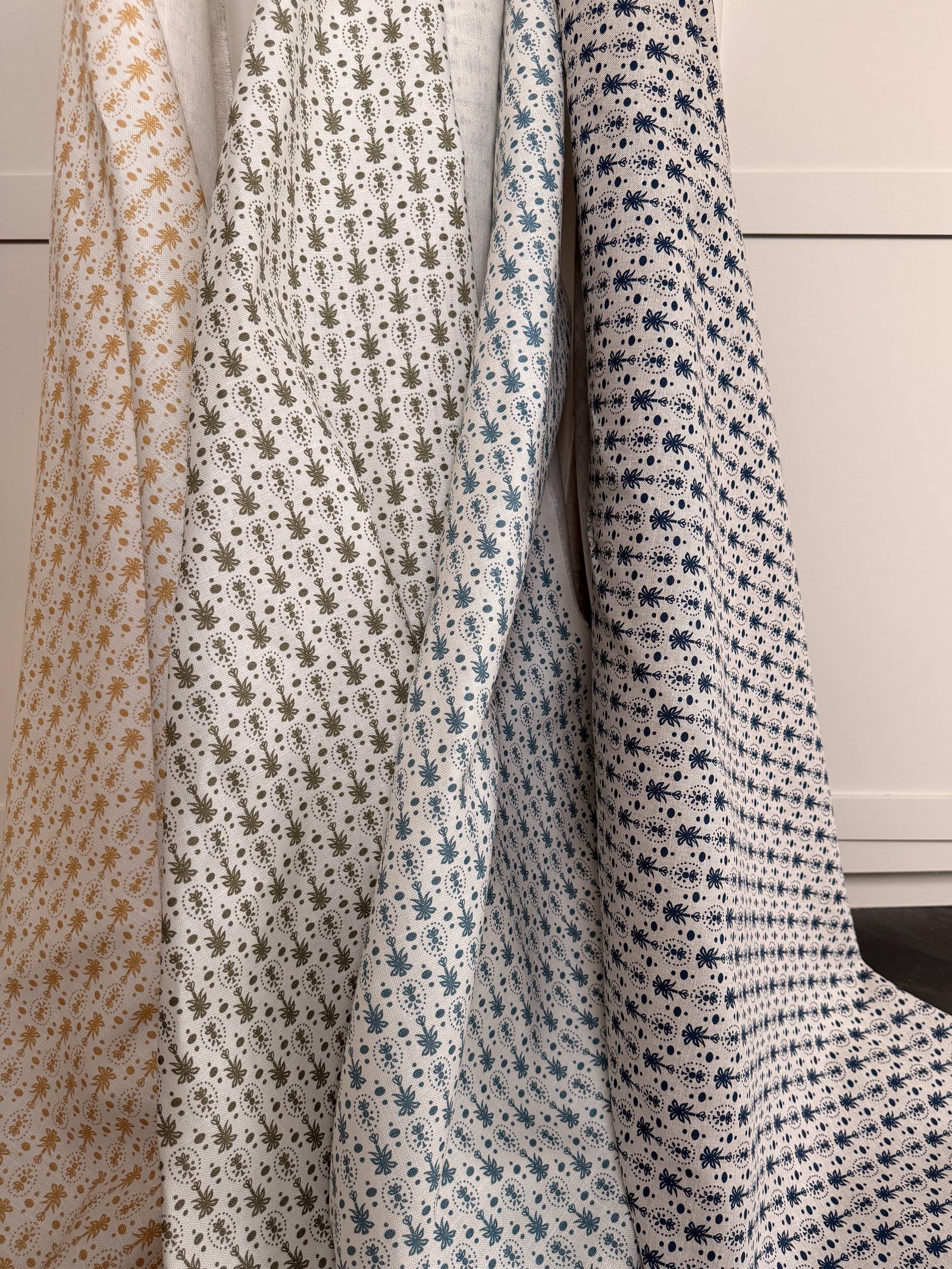 Annsley — Wheat, Olive & Indigo on Oyster